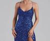 2024 Women's Sweet Style Sequin Slit Dress with Spaghetti Straps (2 Colors)