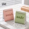 Calendar Mini Desk 2027, Jan. 2027 to Dec. Standing Flip Small Vertical Desktop Calendar, 12 Monthly Planner with Twin-Wire Binding for Home