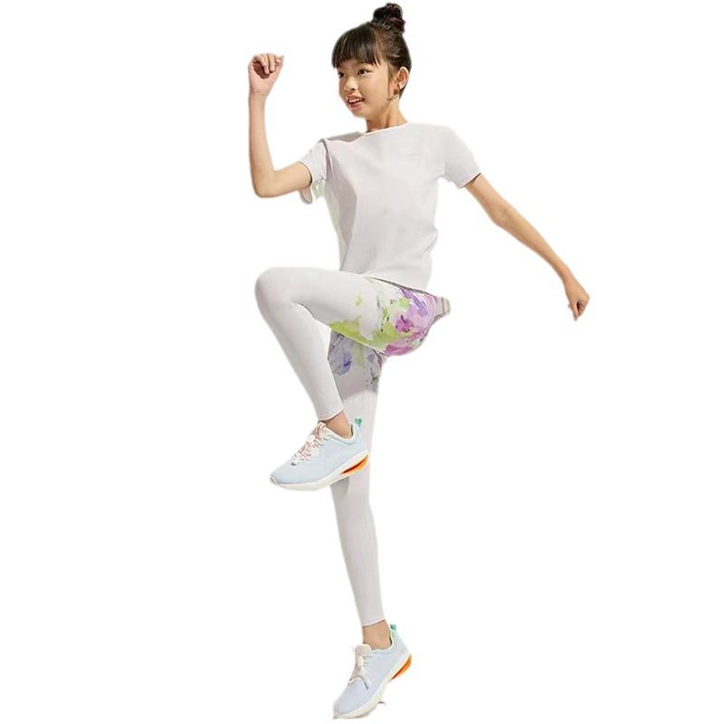 Leggings de sport légers à séchage rapide et protection solaire pour filles - Imprimé printemps/été pour la danse et le yoga.