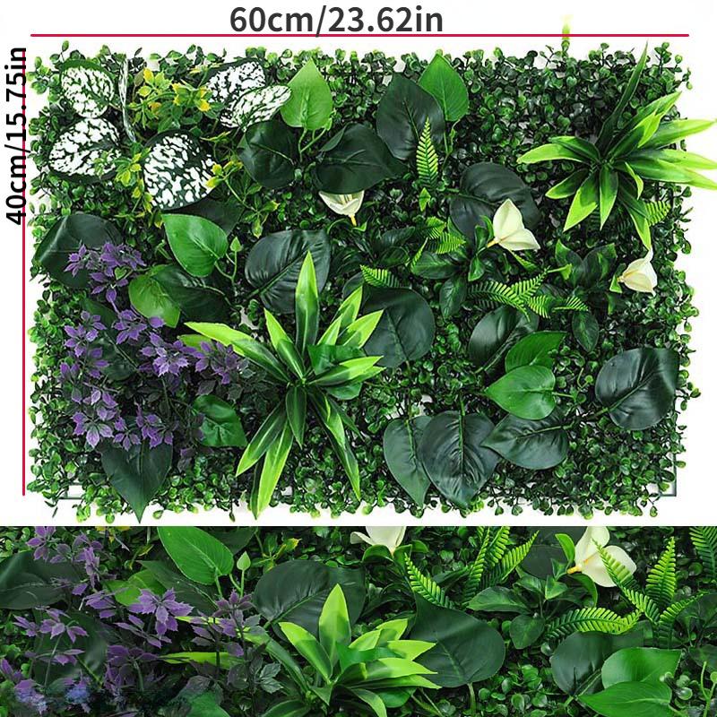 40X60cm Artificial Plants Grass Wall Panel Boxwood Hedge for Outdoor Home Garden Fence Jungle Decoration Fake Plant Landscape