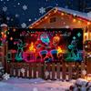 Aktivovaný Vánoční Banner na Kryt Garážových Vrat, Svítí ve Tmě, Kreslený Design Santa Clause, Venkovní Vnitřní Party Dekorace