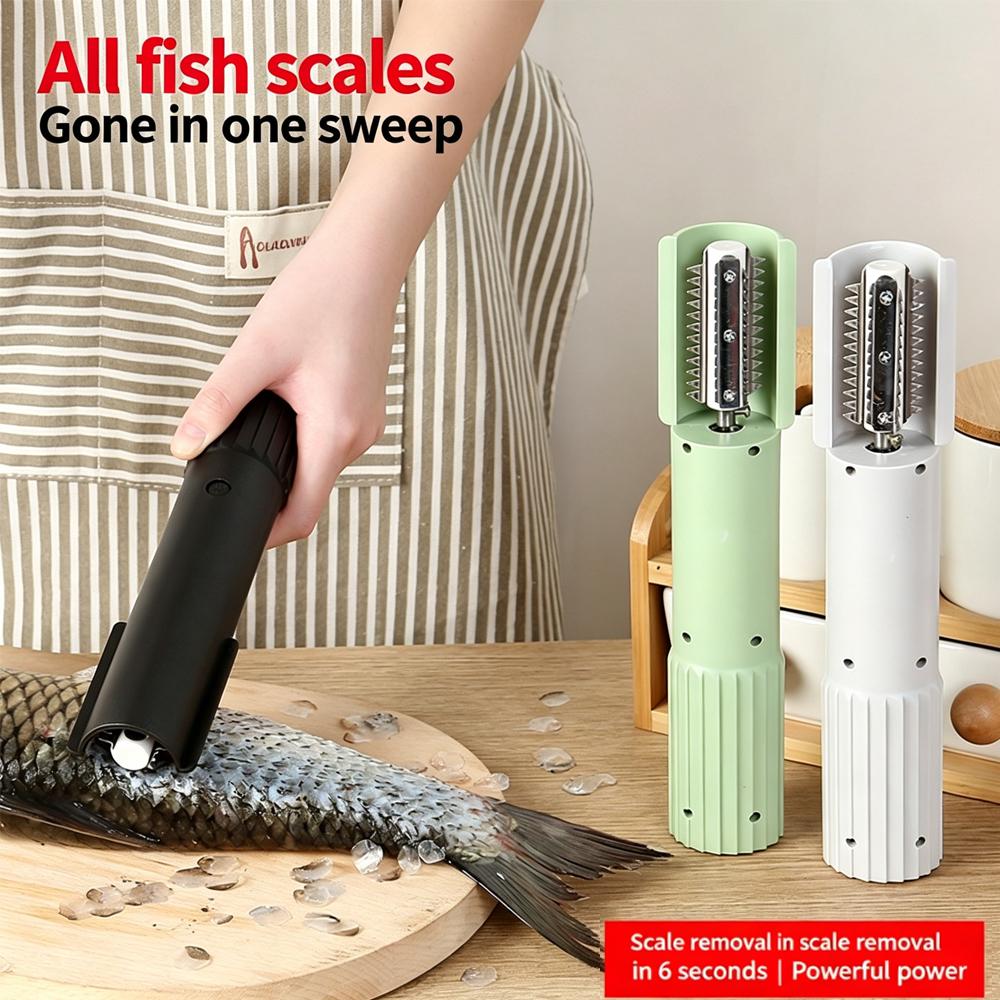 2 IN1 Fish Scaler Remover Handheld Electric Fish Scraper Waterproof USB Rechargeable Fish Scale Remover Cleaner Seafood Tools