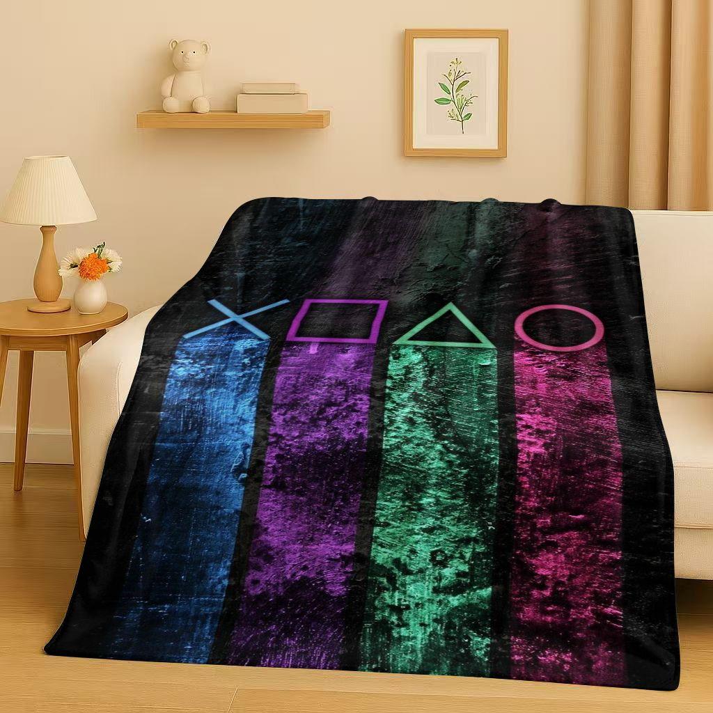 26 Style Game Zone Sign Gamer Controller Flannel Blanket,Ultra Soft Warm Plush Throw for Home Bedroom Bed Sofa Cover Kids Gift