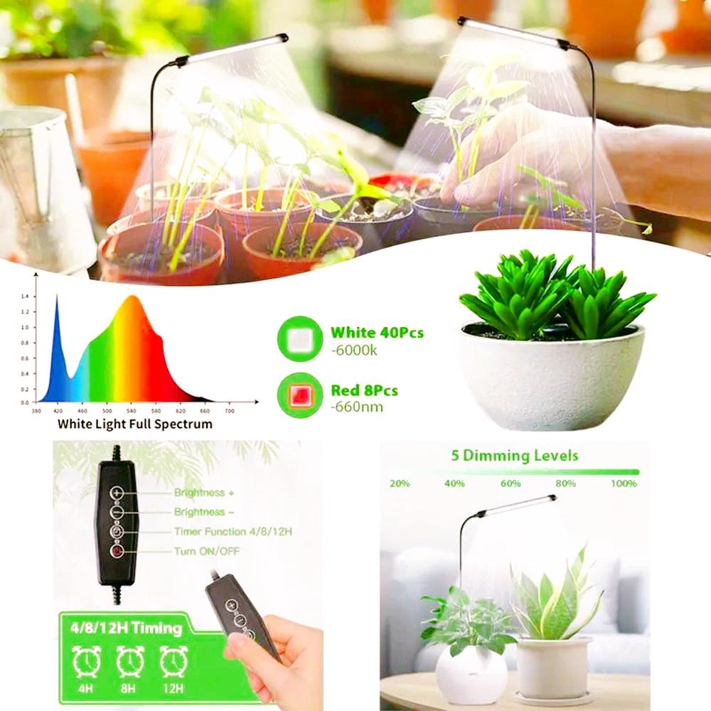 Xiaomi Plug-and-play Full-spectrum Plant Growth Lamp with USB Dimming Timer, Suitable for Indoor Greening.