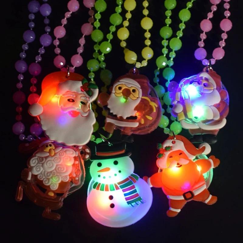 120PCS Halloween Glow Necklace Scary Sparkle props Children Sparkle Necklace Halloween Party decorations Christmas decorations