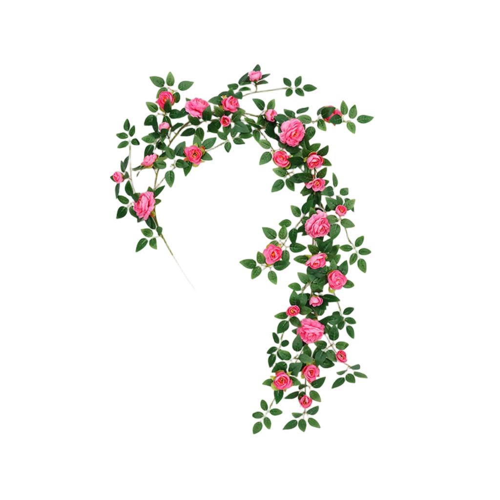 Guirnalda de Flores Artificiales de 1.8m, Guirnalda de Flores Falsas, Flor de Plástico, Cubre Tubos, Decoración de Balcón
