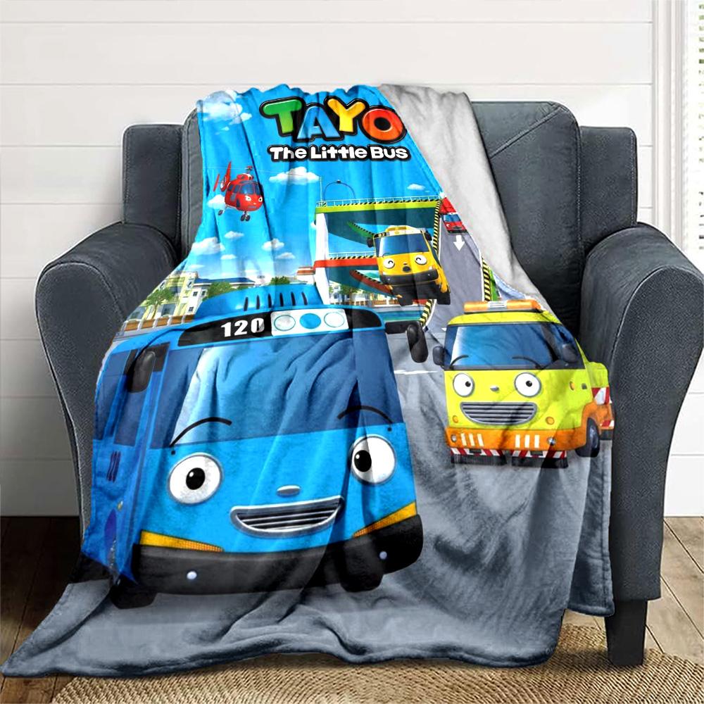 Coperta in Flanella con Stampa di Tayo il Piccolo Autobus Alta Qualità Calda Confortevole Coperta per Tutte le Stagioni Perfetta per Regali Decorazioni per la Casa