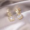 Elegant Clip-On Triangle Earrings for Non-Pierced Ears - Versatile, Light Luxury for Everyday Wear.