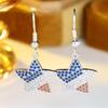 Chic Star Dangle Earrings for Women Silver Blue White Orange Color Full Zircon Geometric Jewelry Party Gift