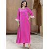 Middle East Satin Bead Stitching Feather Robe Dress Nail Bead Spliced Feather Dres