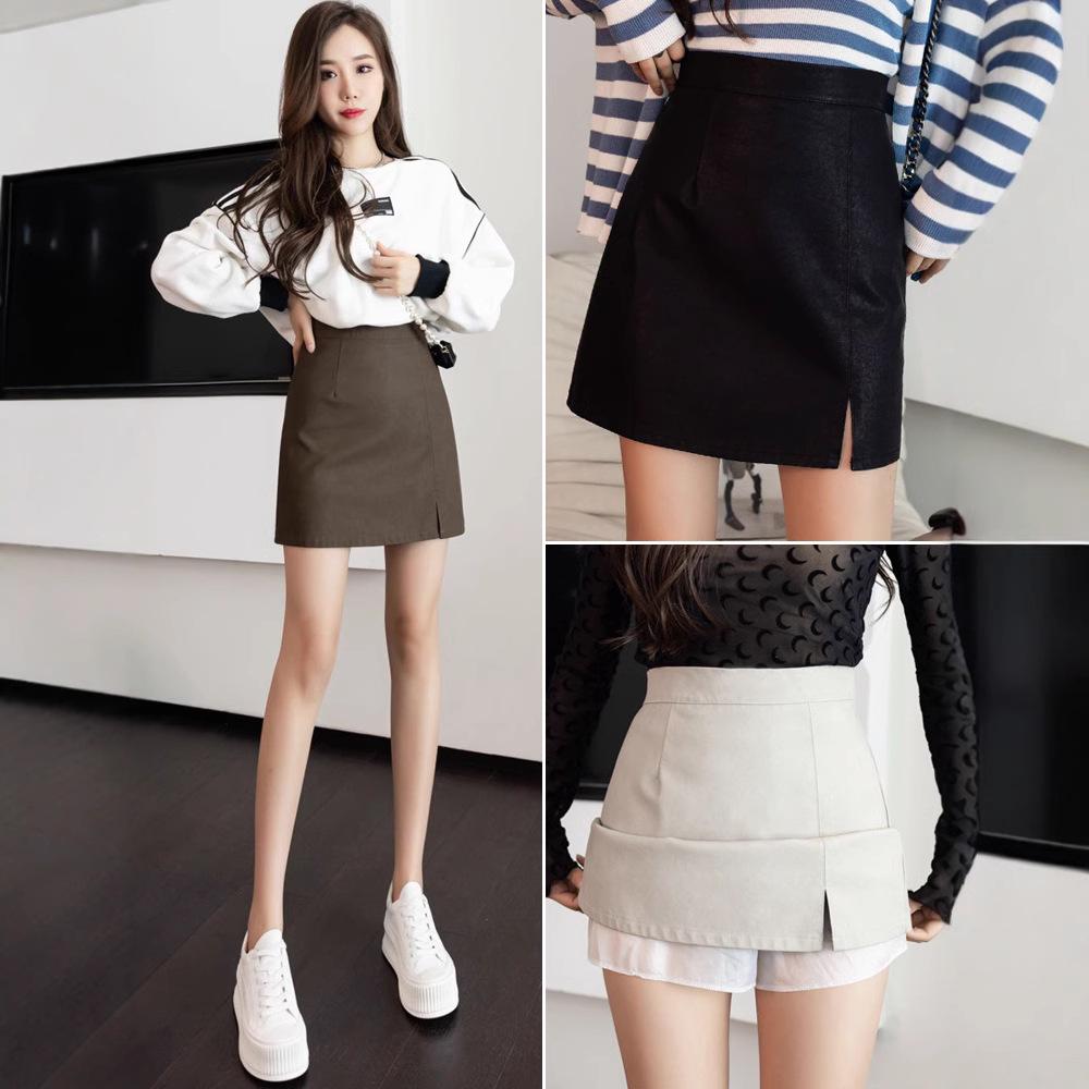 

Trendy High-Waist PU Split Skirt for Women - Slim Fit, Autumn/Winter 2024 Collection S [81-90 jin]