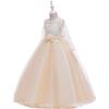 Flower Girl Princess Dress For Weddings Summer Kid Formal Bow Long Gown For School Evening Party Children New Year Cloth LP-227