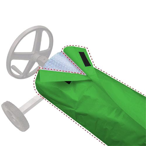 Solar Blanket Cover Waterproof Dustproof Anti-UV Solar Reel Protective Cover with Hook & Loop for 16-24ft Wide Swimming Pool