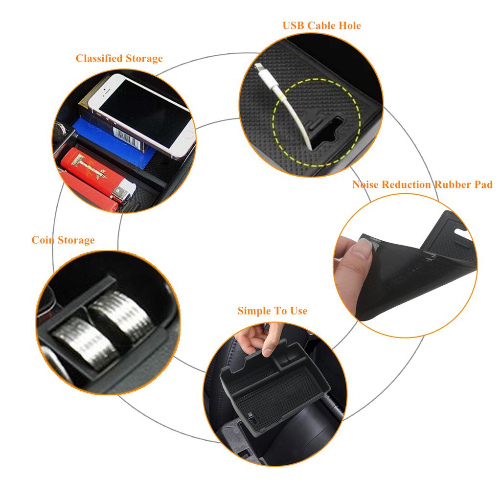 Car Center Console Gear Shift Storage Box Armrest Organizer Tray for Jeep Compass 2025-2025 Stowing Tidying Interior Accessories