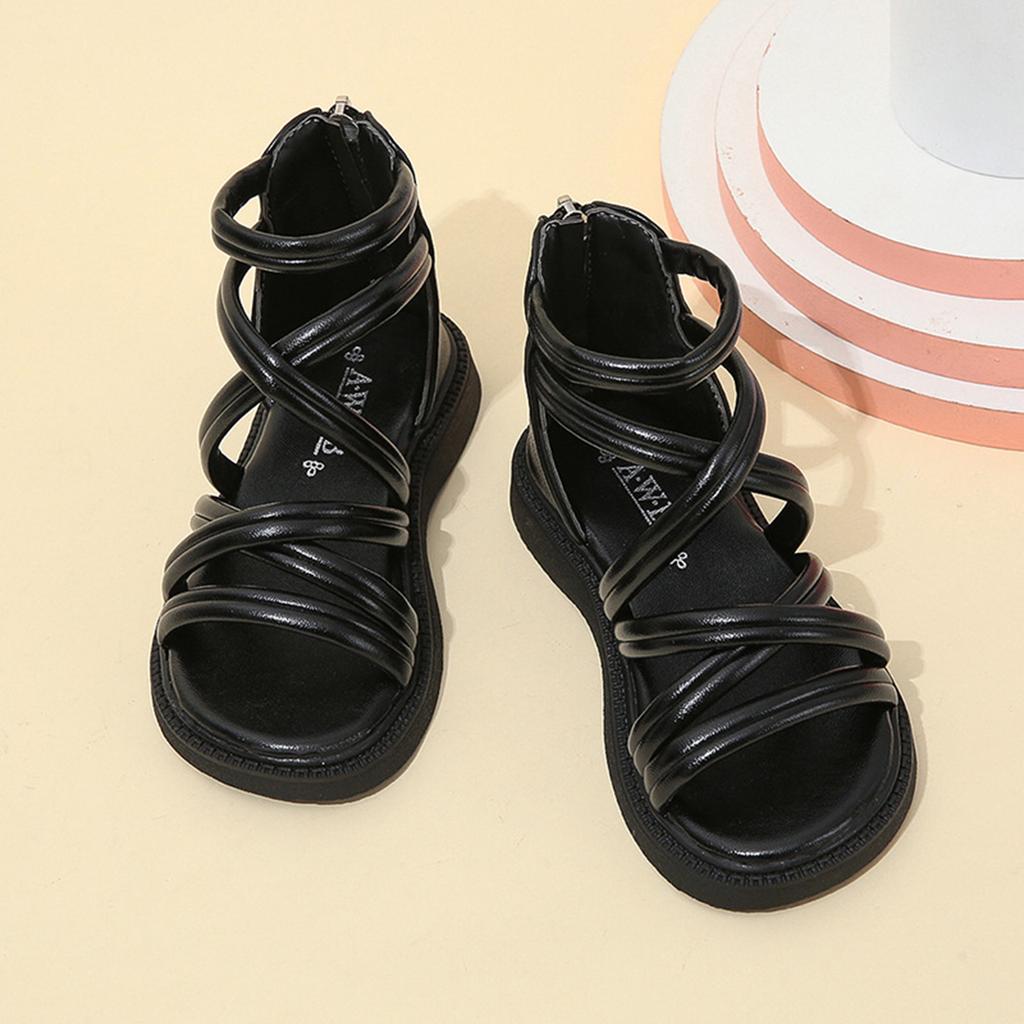 Girls Soft Sole Summer Sandals Outdoor Beach Shoes Strappy Design Lightweight Flexible Sole Toddler Little Kid Footwear