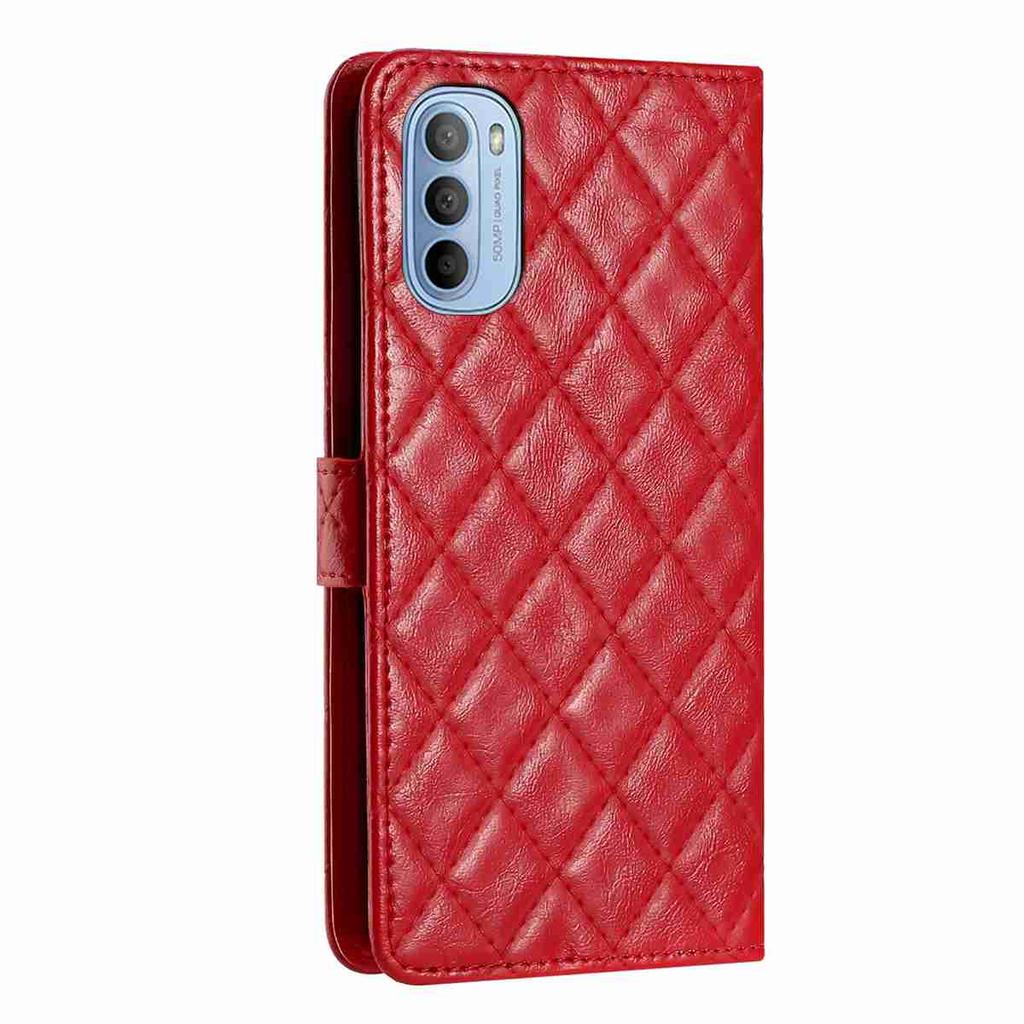 Quilted Pattern Faux Leather Wallet Case for Motorola Series.Moto E13 E20 G05 G54 Edge 40 Edge 50 Edge 60... 360° Protection with Card Slots & Stand