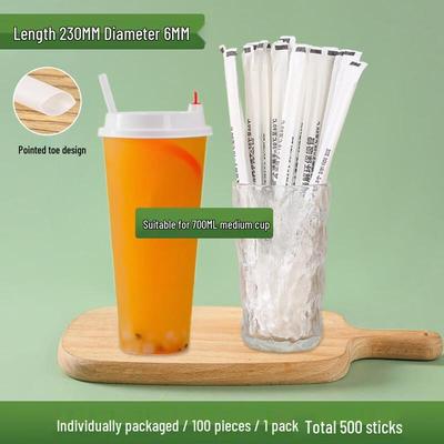UOSO Biodegradable Individually Wrapped PLA Drinking Straws