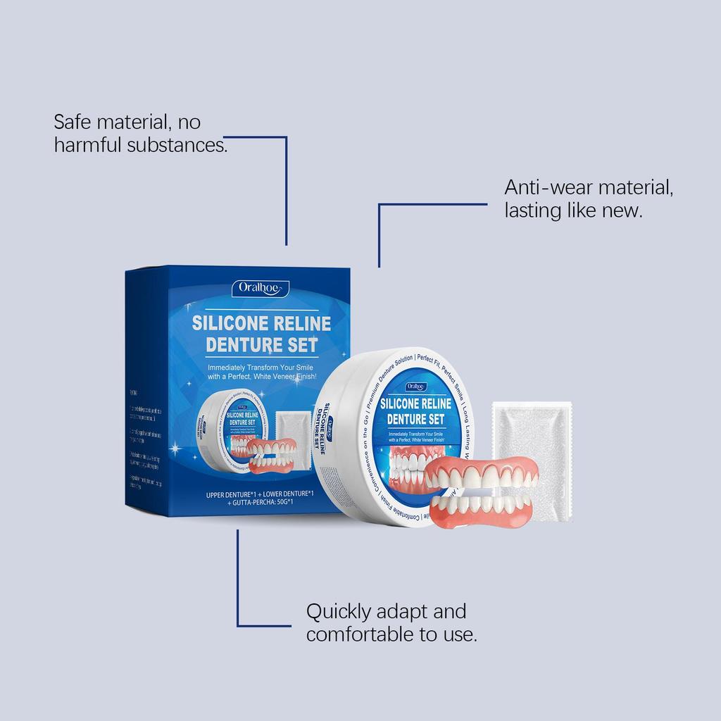 Silicone Denture Set Silicone Material Comfortable Perfect Fit Mouth Cavity No Contain Harmful Substances Not Easily Worn