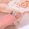 1pcs New Style Stainless Steel Ear Piercing Cz Stud Earrings Snake Moon Round Ball Arc Cartilage Helix Conch Screw Back Earring