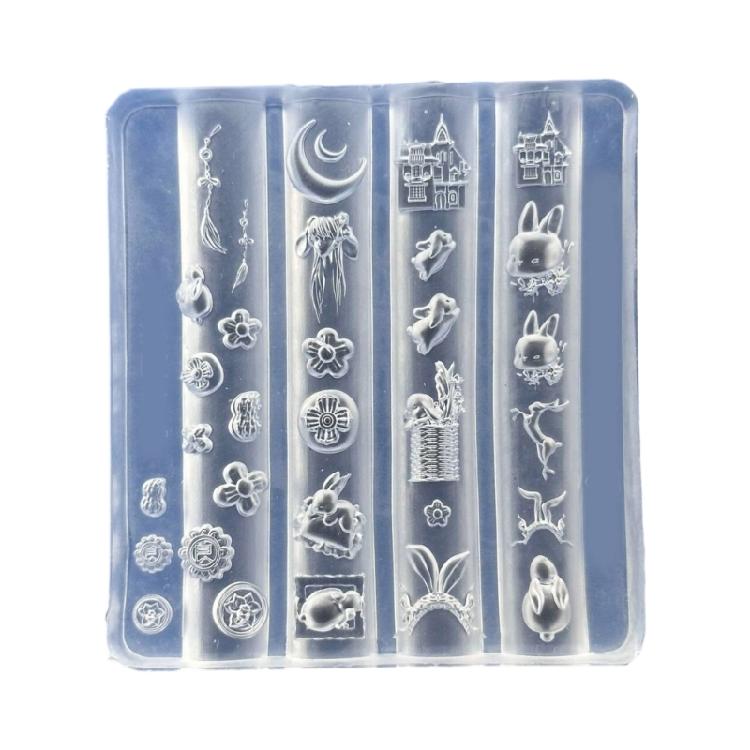 Molde de Silicone Macio de Coelho para Design de Unhas para Entusiastas de Artesanato Ferramenta Reutilizável Simplifica Criações de Manicures Intrincadas