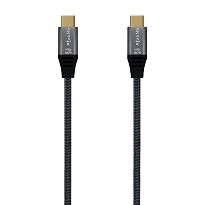 Câble USB C - Aisens - A107-0628 - Compatibilité USB-C - Couleur Noir - Type Câble