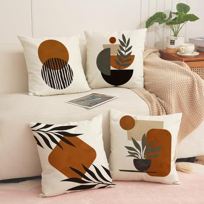 Olive Leaf Sofa Pillow Modern Art Aesthetic Square Pillowcase Bohemian Abstract Print Pillowcase