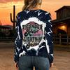 Women Plus Size Floral Print Lace Up V Neck Long Sleeve Daily Casual Top