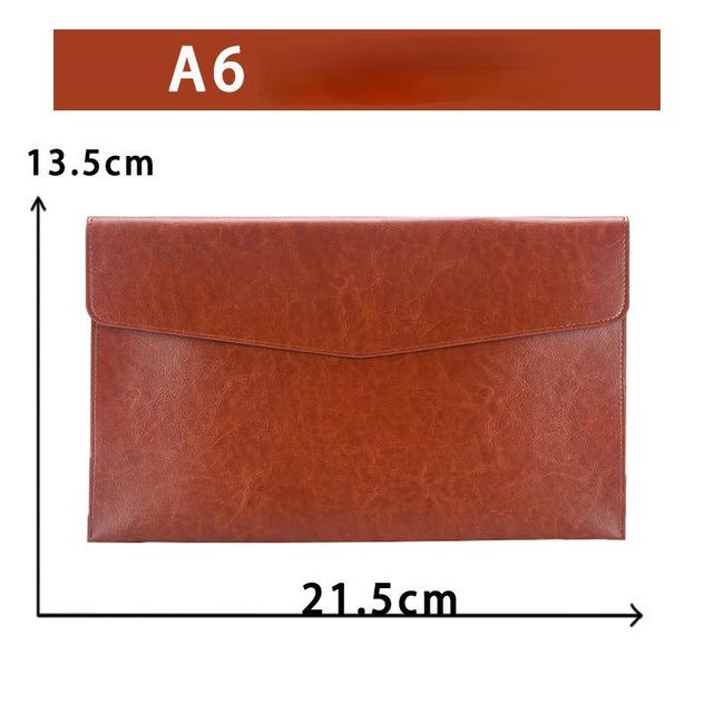 A6 A5 A4 Leather File Folder Data Package Document Bag Fashion Briefcase Data Contract Bill File Bag School Office Supplies
