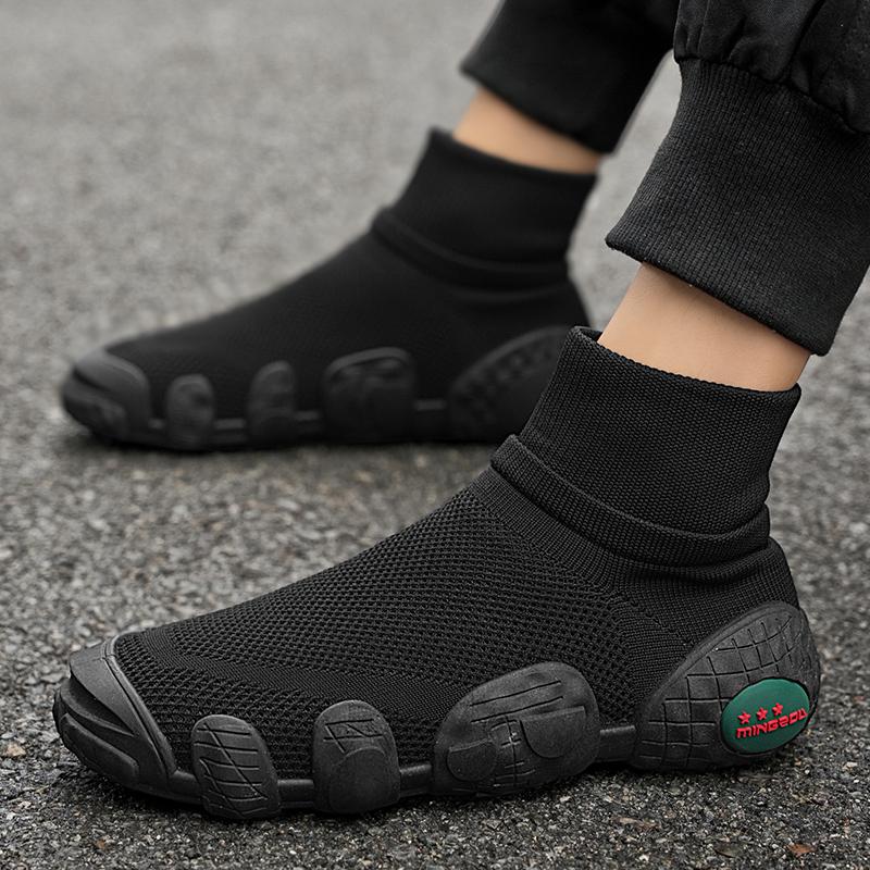 Outdoor Men Short Boots Designer Soft Casual Sneakers Breathbale Mens Socks Shoes Slip-On Flat Lightweight Walking Sport Shoes