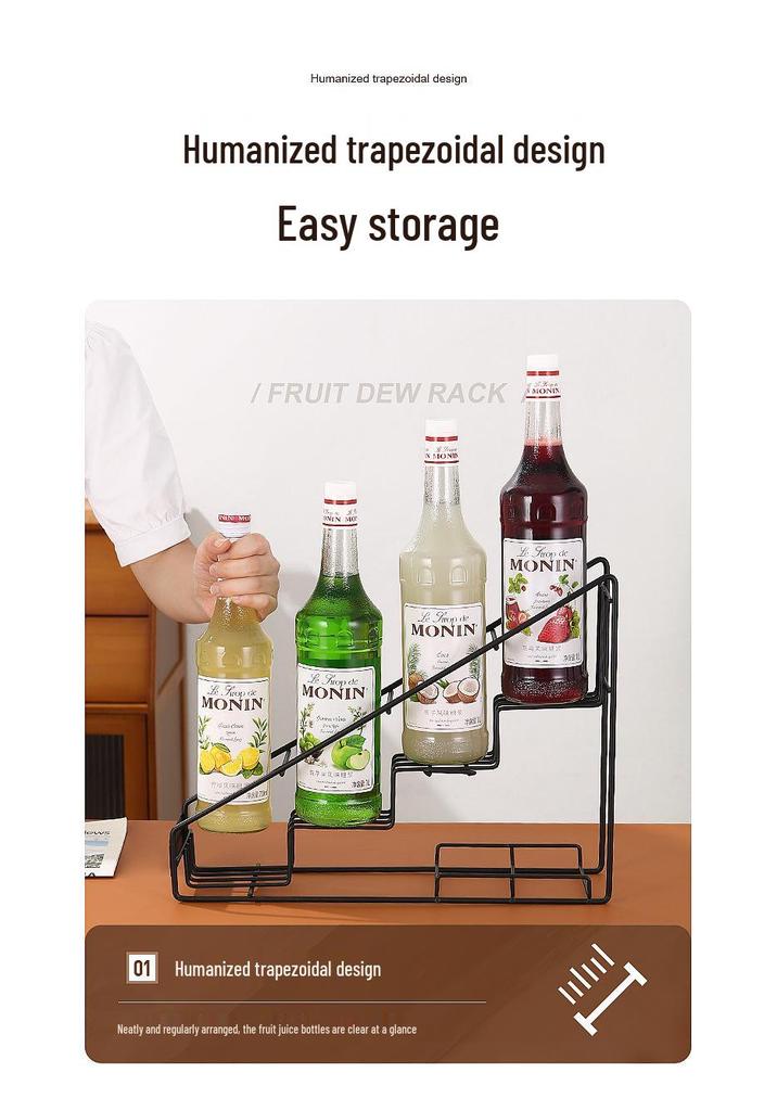 Morin Wrought Iron Four-Tier Syrup and Sauce Bottle Display Rack