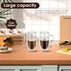 Glass Coffee Mug 12oz Double Wall Glass Coffee Cup with Handle Set of 4  Insulated Mug Milk Tea Latte Espresso Cup Water Cup
