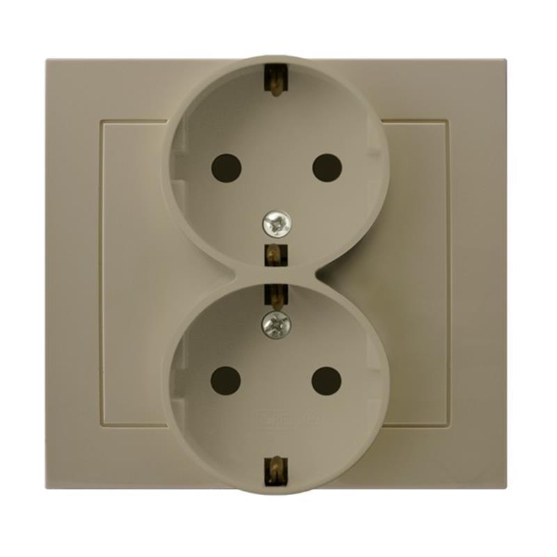 Ospel Kier Beige - Double Socket SCHUKO GP-2WS/01