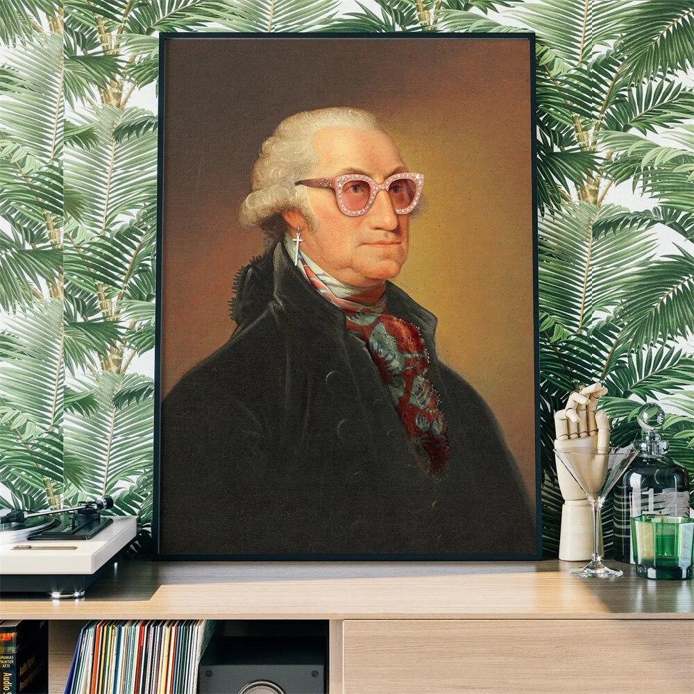 Poster amuzant Alter Art Vintage Portret Print Antique Victorian Art Canvas Painting Elton John Graffiti Print Home Room Decor