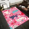Cute Cartoon Cats Butterflies Hearts and Flowers Pink Background Carpet Design Suitable for Use As an Anti-slip1 For1room and Bedroom Sofas