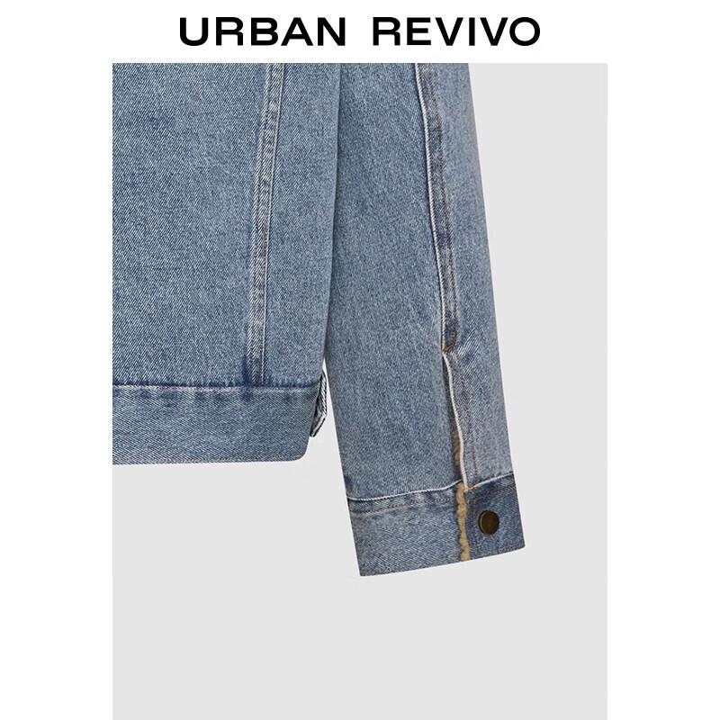 UR2025 Men's Color-Block Lapel Multi-Pocket Denim Jacket