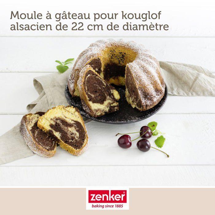 Moule à kouglof - zenker - 6526 - ø22 cm - acier inoxydable - noir-métallique