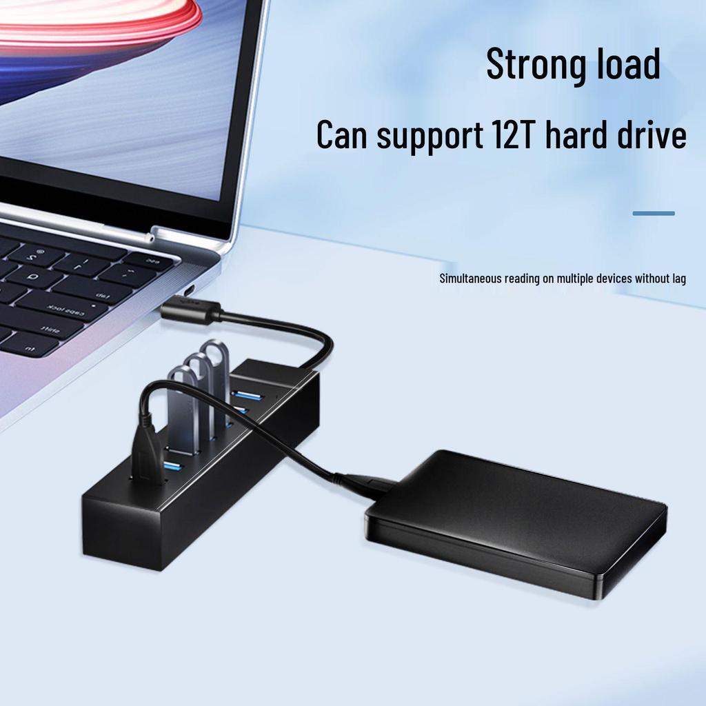 High-Speed USB 3.0 Multi-Port Hub with Vertical Extension for Laptops & Desktops