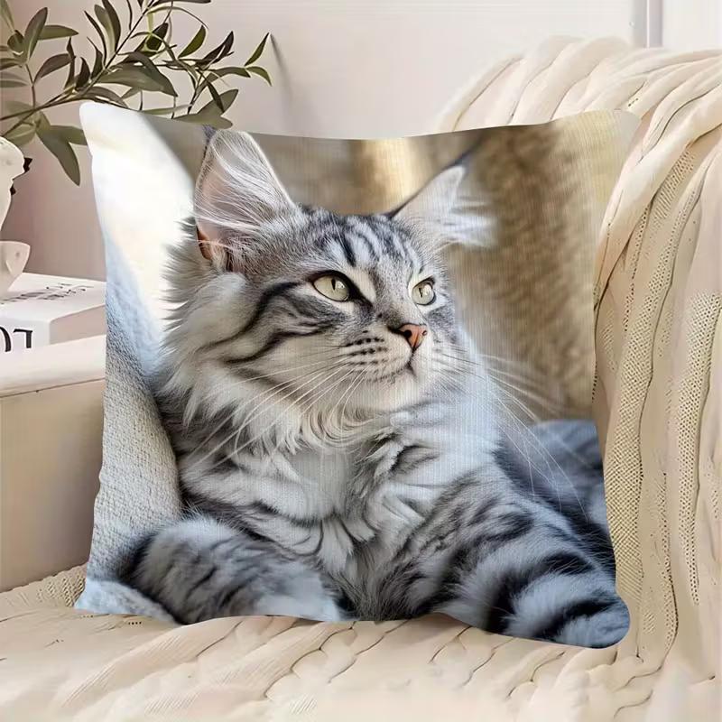 Cute animals print pillowcase: 2D flat printing, non-real embroidery, night sofa  night sofa cushion