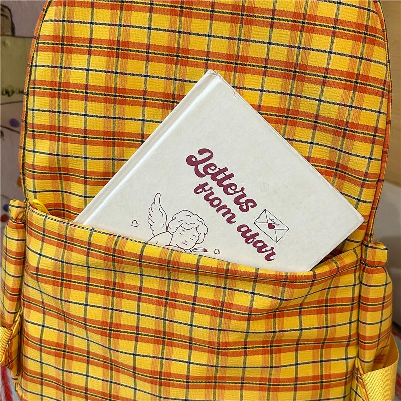 Plaid Schoolbag Women's Lightweight Backpack