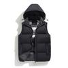 Herren Winter Dicke Kapuzen Weste Ärmellos Baumwolle Jacke