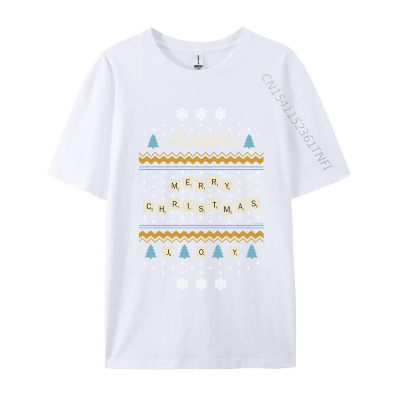 Christmas Letter Pieces Ugly Sweater T-Shirts Snow Scene Print Tops Tees Fashion Cotton Tees Custom New Tops & Tees