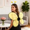Halloween Bee Wing for Kids Boys Girls Yellow Mesh Wing Costume Animal Cosplay Headband for Fantasy Party Accessories