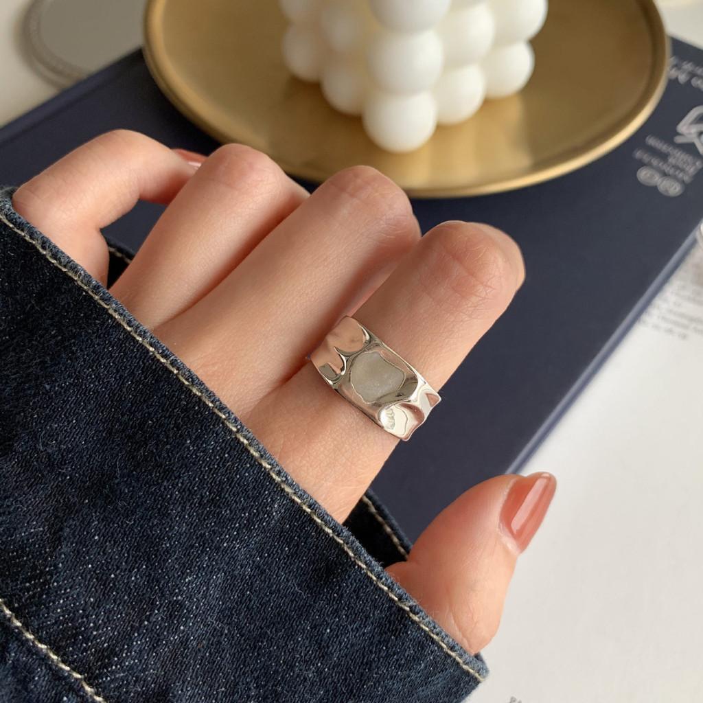 Design Geometric Stunning Silver Ring For Women Adjustable 925 Sterling Silver Jewelry