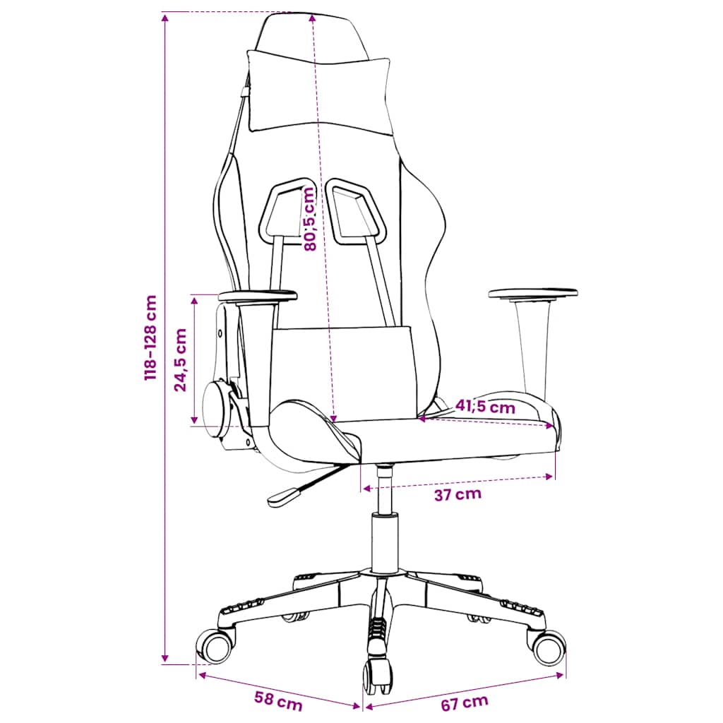 Gaming Chair In Black and Gold Artificial Leather