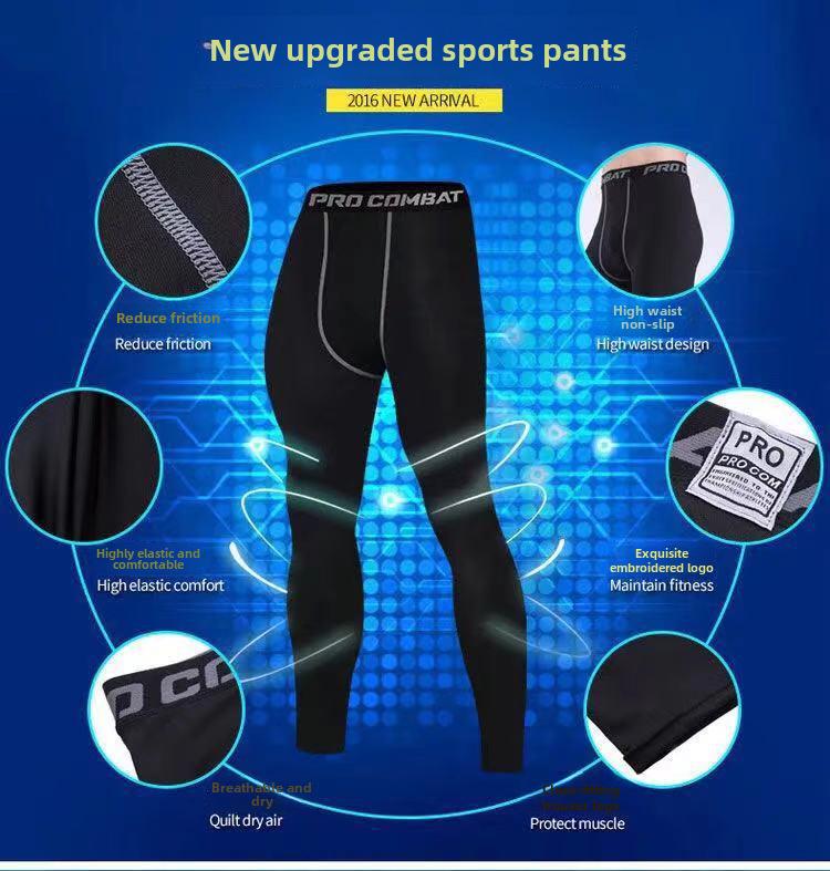 Men's Quick-Dry Spring Sports Tights for Running, Fitness, Basketball, and Football