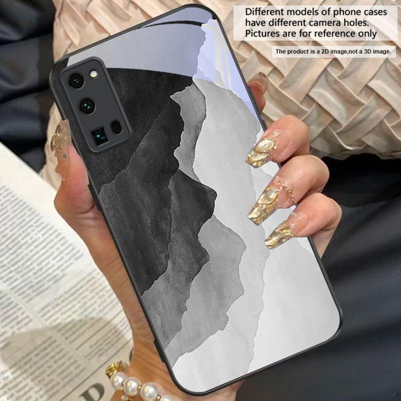 Ink Landscape Painting For Honor X6 X9c X9 X6b X8a X8 X9b X5b Plus X8b X5 Plus X30 X9c Smart X5b X9a X30 X50i Glass Phone Case