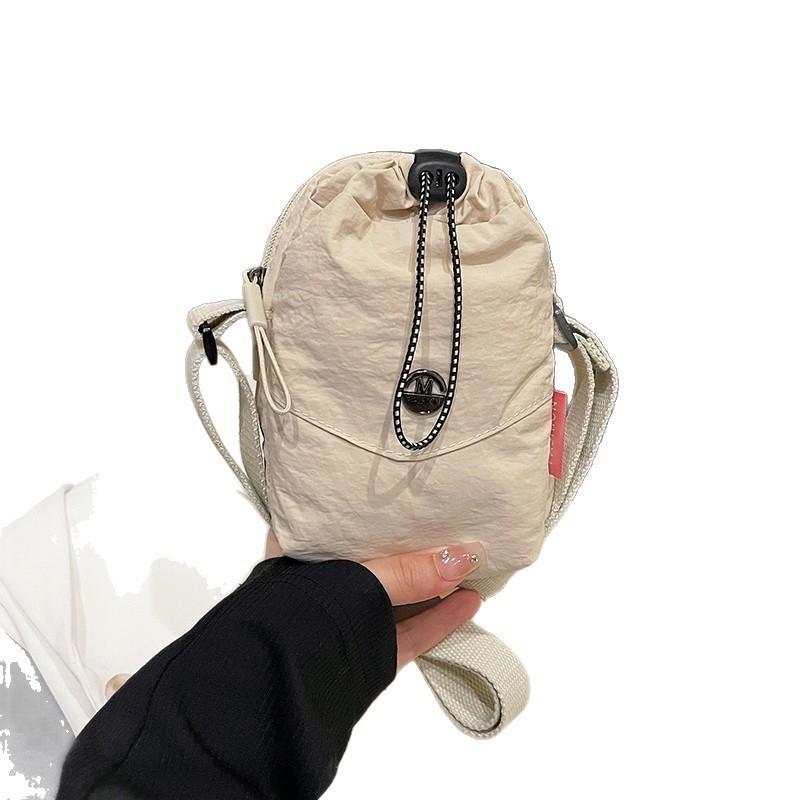 Color Solid Soft Canvas Water Bucket Hiking Bag Single Shoulder Strap Daily Use