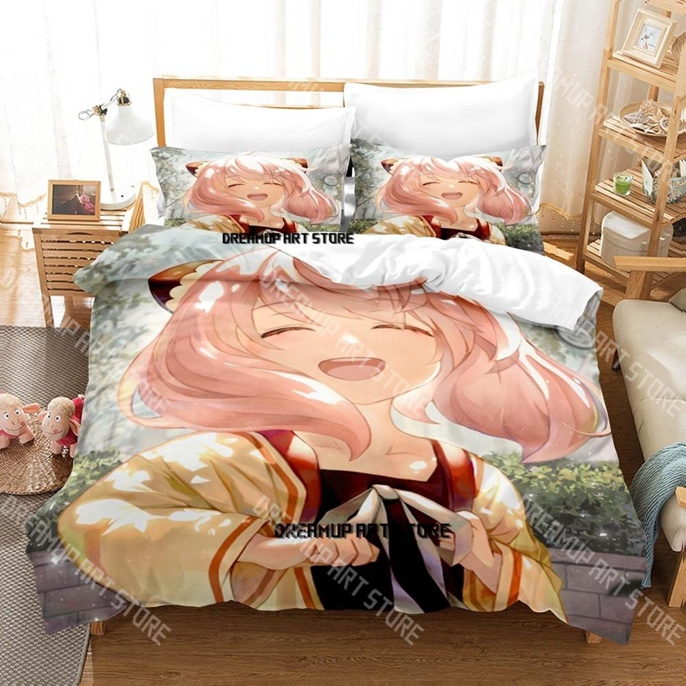 Fashion SPY×FAMILY Anime Bedding Set Single Twin Full Queen King Size Bed Set Kids Bedroom Duvetcover Sets Bed Sheet Set