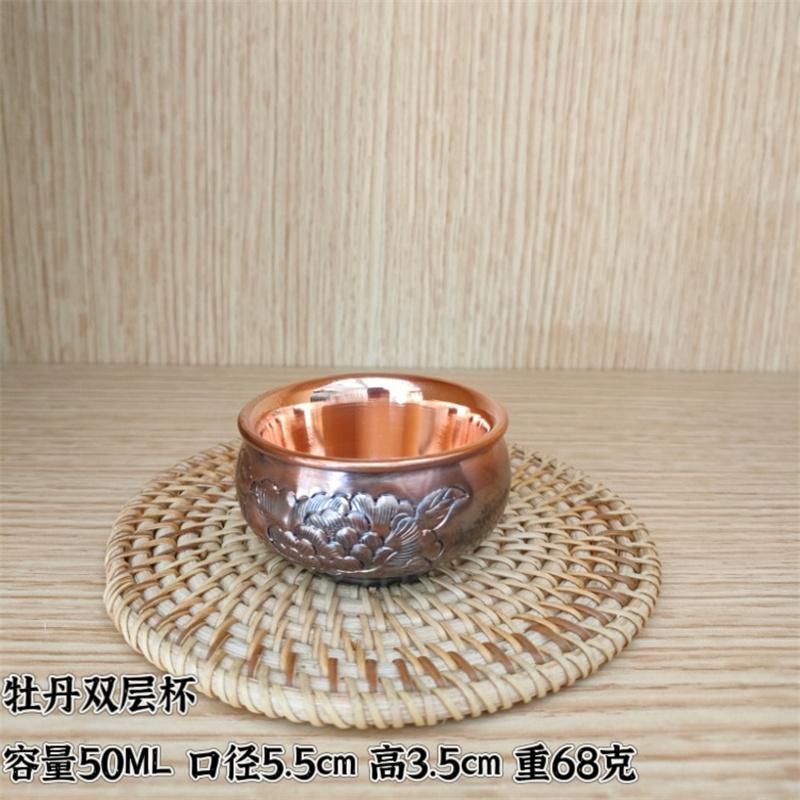 Pure Purple Copper Handmade Kung Fu Tea Cup Small Water Thickened Tea Set Coffee Cup Set Camping Mugs Tea Cups and Saucer Sets