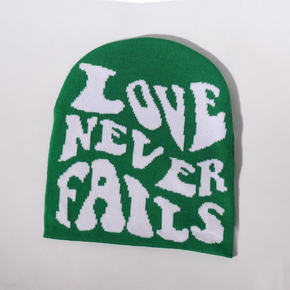 Letter Knitted Hat Elastic Hip Hop Cap Gothic Beanies Cap  Outdoor